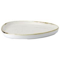 Flat plate Stonecast Barley White triangular with a steep edge