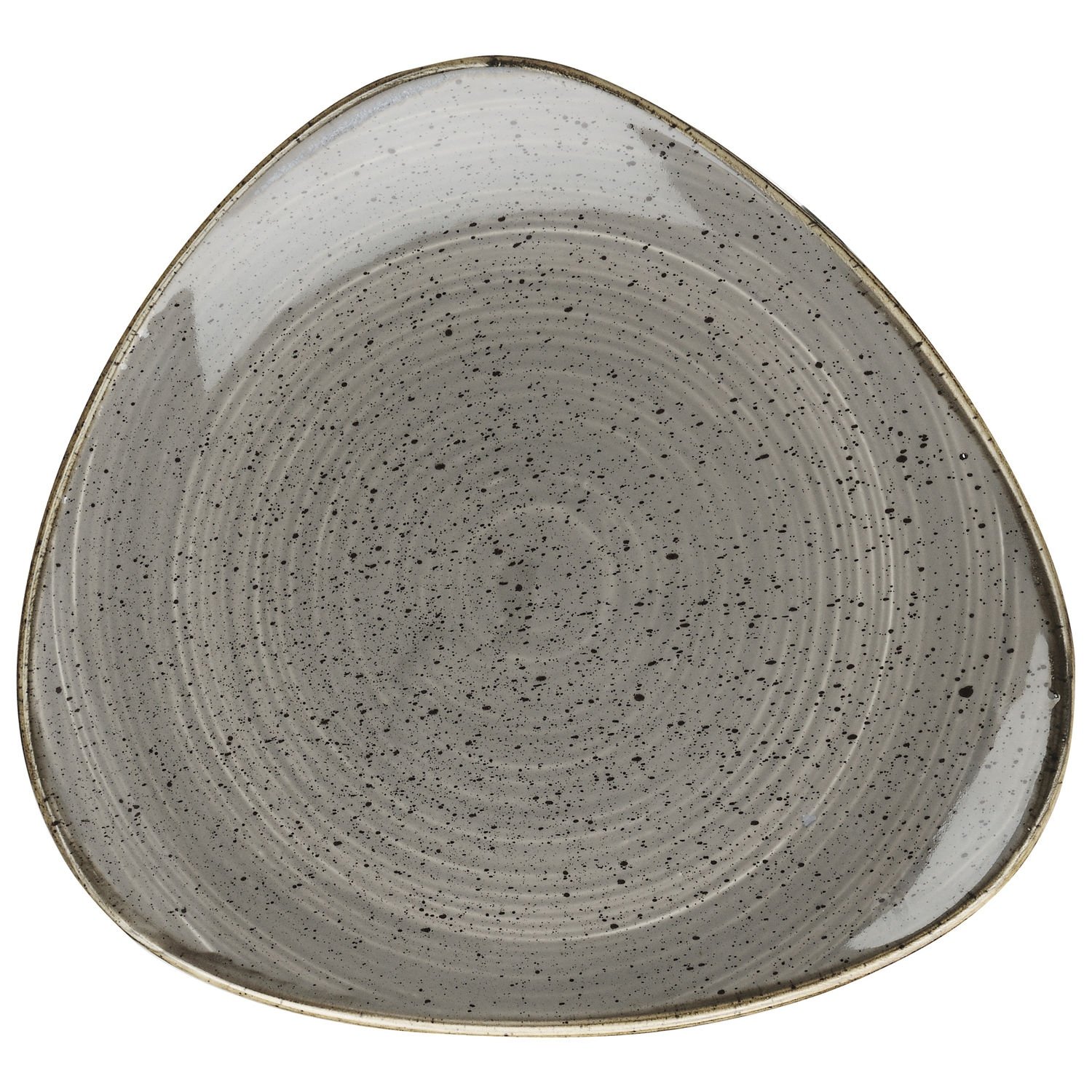 Plate Stonecast Peppercorn triangular