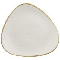 Plate Stonecast Barley White triangular