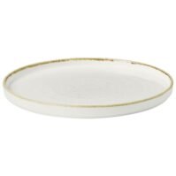 Round plate Stonecast Barley White with raised rim