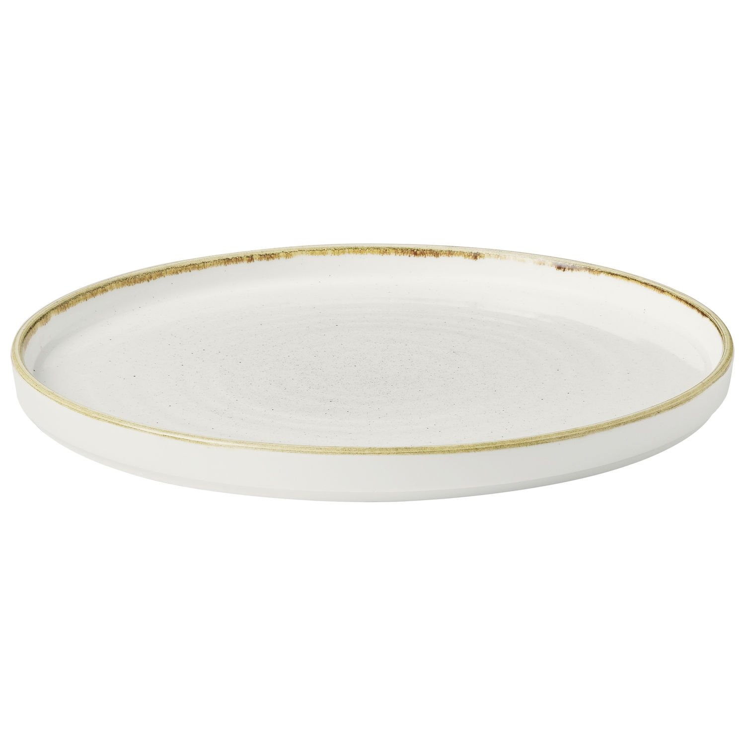 Round plate Stonecast Barley White with raised rim