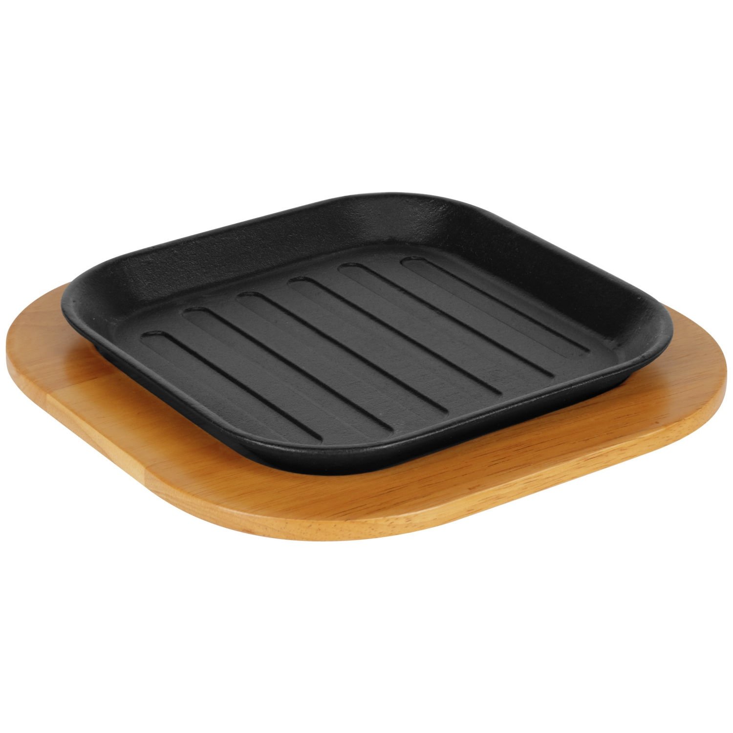 Serving pan Pegosi with grooves incl. wooden trivet